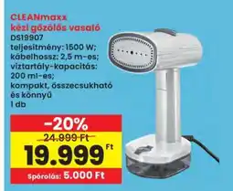 Interspar CLEANmaxx kézi gőzölős vasaló ajánlat