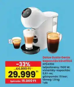 Interspar Dolce Gusto Genio kapszulás kávéfőző ajánlat