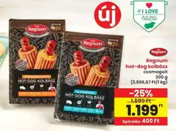 Interspar Regnum hot-dog kolbász csomagolt ajánlat
