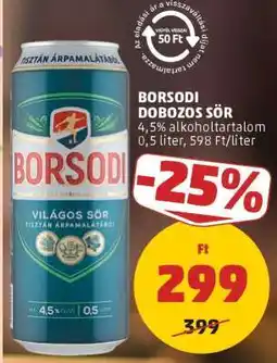 PENNY Borsodi Dobozos Sör ajánlat