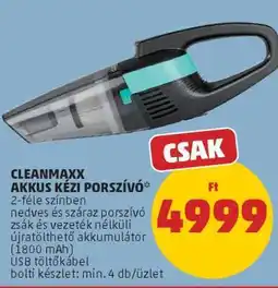 PENNY CleanMaxx akkus kézi porszívó ajánlat