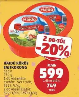 PENNY Hajdú Körös sajtkorong ajánlat