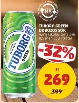 PENNY Tuborg Green dobozos sör ajánlat