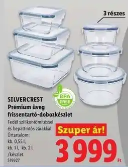 Lidl SILVERCREST Prémium üveg frissentartó-dobozkészlet ajánlat