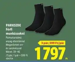 Lidl PARKSIDE Férfi munkazokni ajánlat