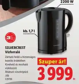 Lidl SILVERCREST Vízforraló ajánlat