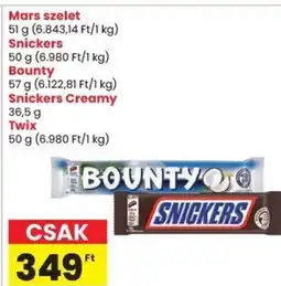 Spar csak snickers bounty mars szelet twix snickers creamy ajánlat