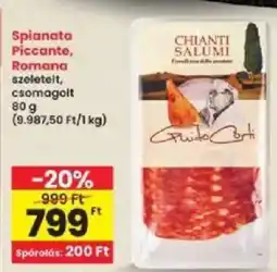 Interspar Spianata Piccante, Romana ajánlat