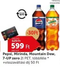 PRIVÁT Pepsi, Mirinda, Mountain Dew, 7-UP zero ajánlat