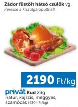 PRIVÁT Zádor füstölt hátsó csülök ajánlat