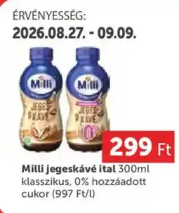 PRIVÁT Milli jegeskávé ital ajánlat