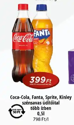 Real Coca-Cola, Fanta, Sprite, Kinley szénsavas üdítőital ajánlat