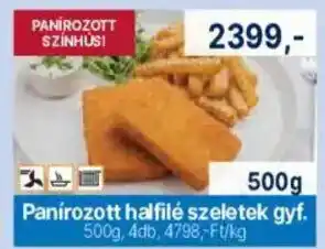 Panírozott halfilé szeletek