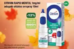 PatikaPlus Otrivin rapid mentol ajánlat