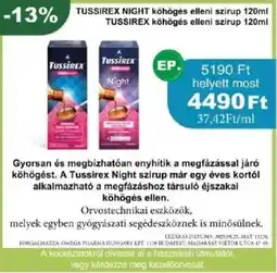 PatikaPlus Tussirex kőhögés elleni szirup ajánlat