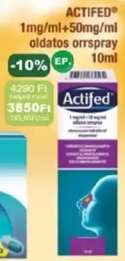 PatikaPlus Actified oldatos orrspray ajánlat