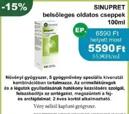 PatikaPlus Sinupret belsőleges oldatos cseppek ajánlat