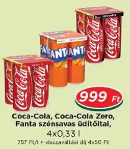 Real Coca-Cola, Coca-Cola Zero, Fanta szénsavas üdítőital ajánlat