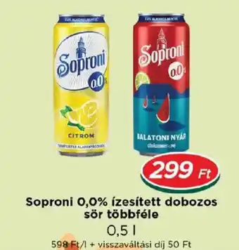 Soproni 0,0% ízesített dobozos sör többféle