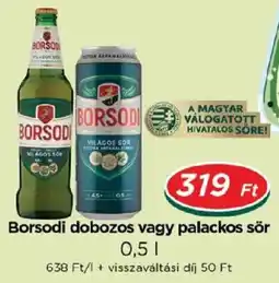 Real Borsodi dobozos vagy palackos sor ajánlat