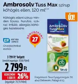 Pingvin Patika Ambrosolv Tuss Max szirup ajánlat