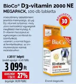 Pingvin Patika BioCo D3-vitamin 2000 NE ajánlat