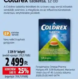 Pingvin Patika Coldrex tabletta ajánlat