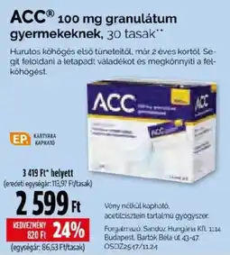 Pingvin Patika Acc 100 mg granulatum gyermekeknek ajánlat