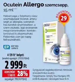 Pingvin Patika Ocutein Allergo szemcsepp ajánlat