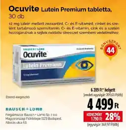 Pingvin Patika Ocuvite Lutein Premium tabletta ajánlat