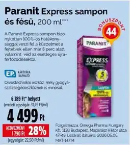 Pingvin Patika Paranit express sampon ajánlat