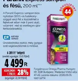 Pingvin Patika Paranit express sampon ajánlat