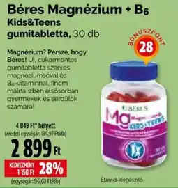 Pingvin Patika Béres magnézium + b6 kids&teens ajánlat