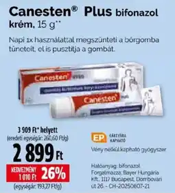 Pingvin Patika Canesten Plus bifonazol krém ajánlat
