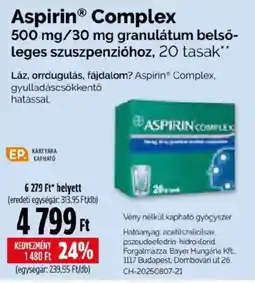 Pingvin Patika aspirin complex ajánlat