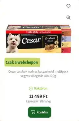 Fressnapf Cesar tasakok nedves kutyaeledel multipack ajánlat