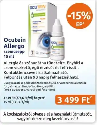 Ocutein Allergo szemcsepp