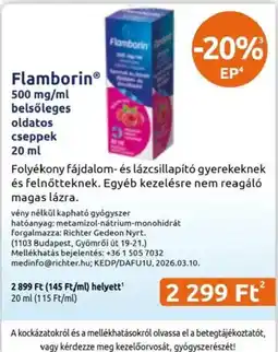 Benu Gyógyszertárak Flamborin ajánlat