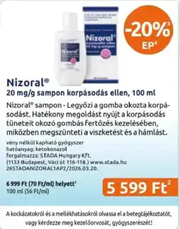Benu Gyógyszertárak Nizoral sampon ajánlat