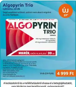 Benu Gyógyszertárak Algopyrin trio ajánlat