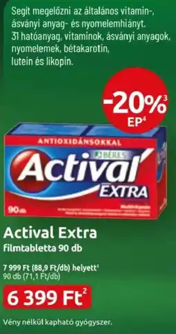 Benu Gyógyszertárak Actival Extra ajánlat