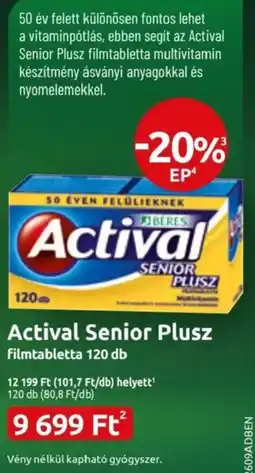 Benu Gyógyszertárak Actival senior plusz ajánlat