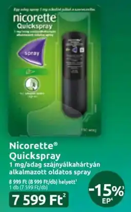 Benu Gyógyszertárak Nicorette Quickspray ajánlat