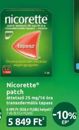 Benu Gyógyszertárak Nicorette patch ajánlat