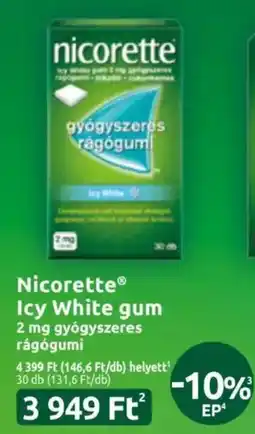 Benu Gyógyszertárak Nicorette Icy White gum ajánlat