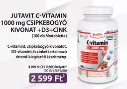 Benu Gyógyszertárak Jutavit c-vitamin 1000 mg csipkebogyó kivonat, D3+ cink ajánlat