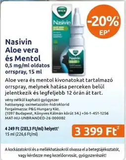Benu Gyógyszertárak Nasivin ajánlat
