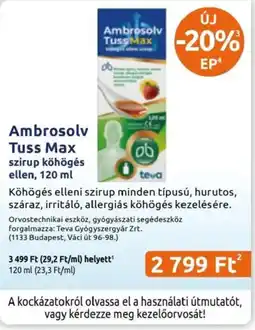 Benu Gyógyszertárak Ambrosolv Tuss Max ajánlat