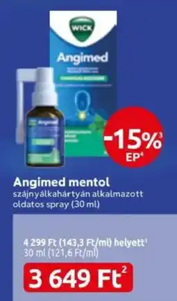 Benu Gyógyszertárak Angimed mentol ajánlat