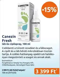 Benu Gyógyszertárak Canezin fresh ajánlat
